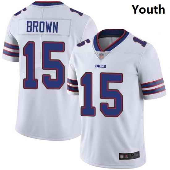 Bills #15 John Brown White Youth Stitched Football Vapor Untouchable Limited Jersey